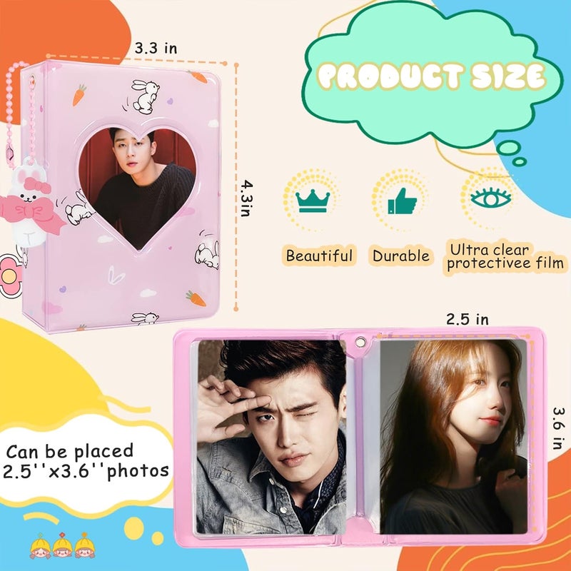 KeCool 3 Inch Kpop Photocard Binder, Pink, 40 Pockets, Mini Photo Album - Image 5